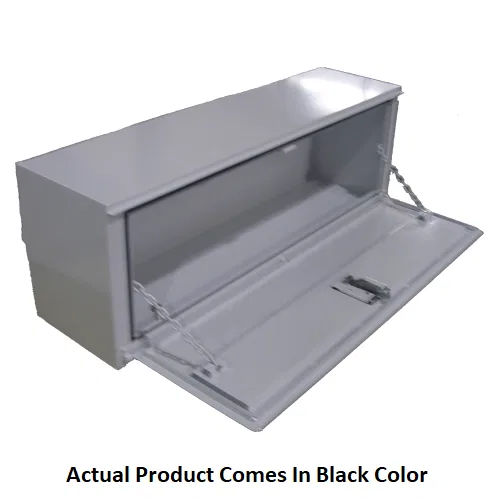 US48CB – RKI Tool Box, Side Mount Single Lid Powder Coated Black Steel 48 Inch Length x 16-1/2 Inch Height x 12-1/2 I...